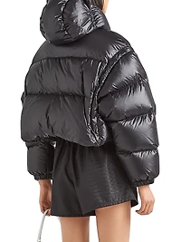 Re-Nylon Convertible Cropped Down Jacket