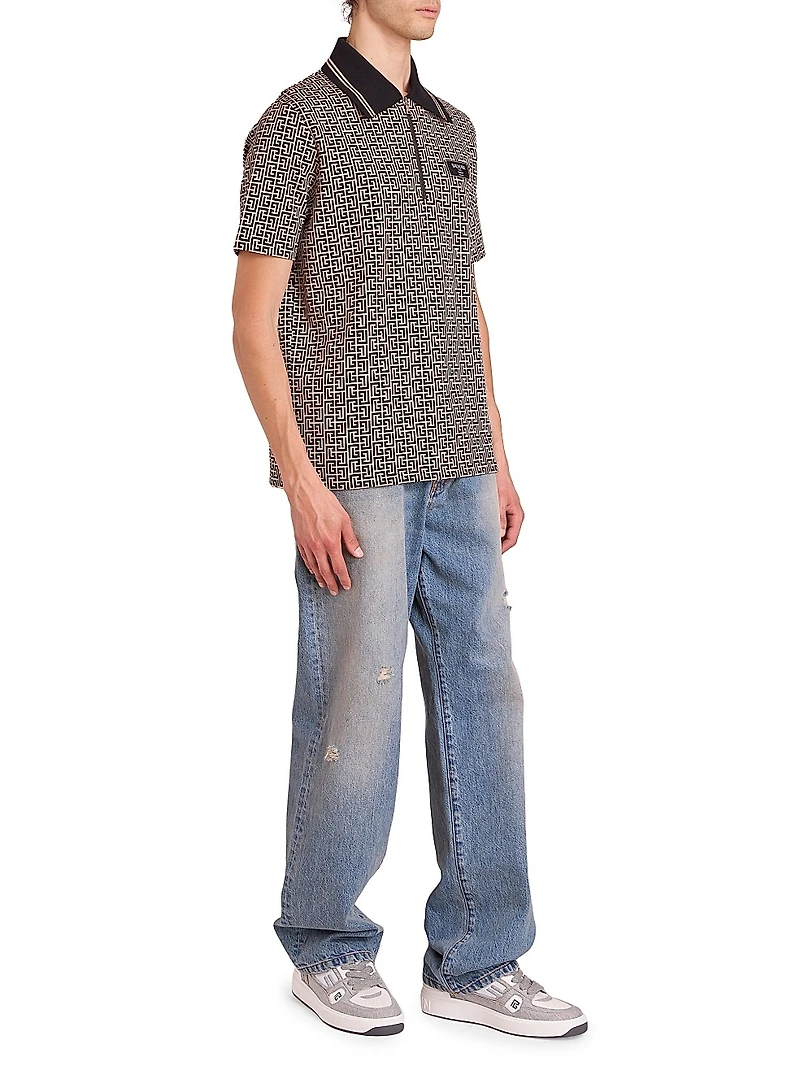 Logo Jacquard Polo Shirt