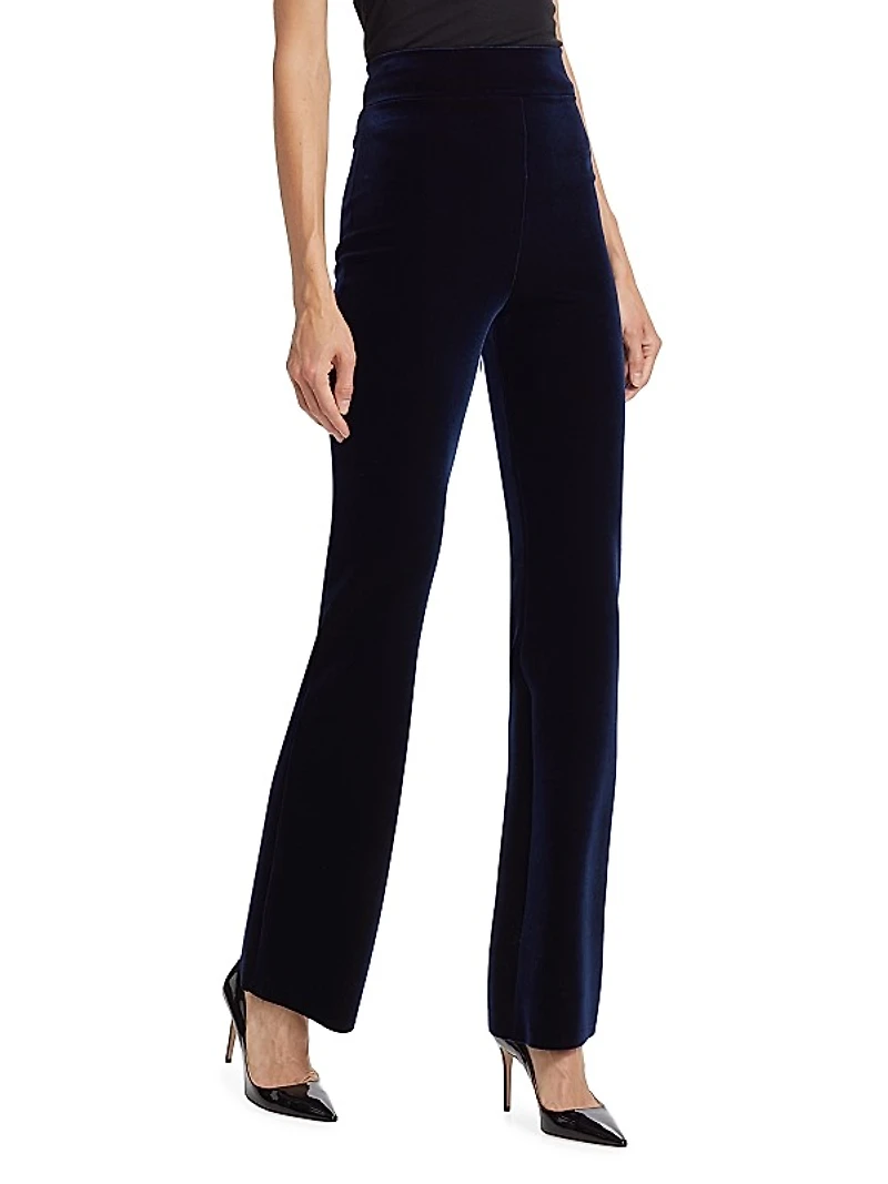 Venusette Velvet Straight-Leg Pants