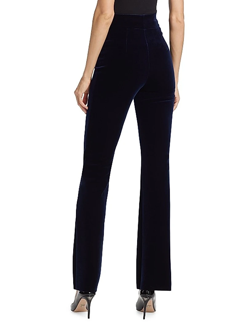 Venusette Velvet Straight-Leg Pants