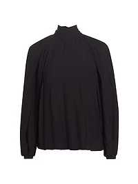 Lingy Pleated Mock Turtleneck Top