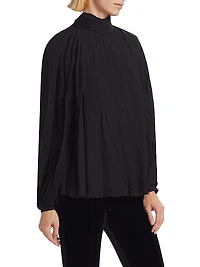 Lingy Pleated Mock Turtleneck Top