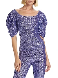 Fuji Paillettes Sequined Top