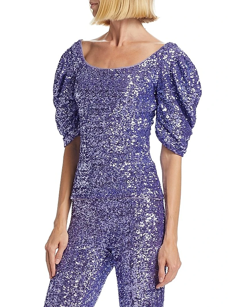 Fuji Paillettes Sequined Top