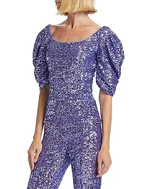 Fuji Paillettes Sequined Top
