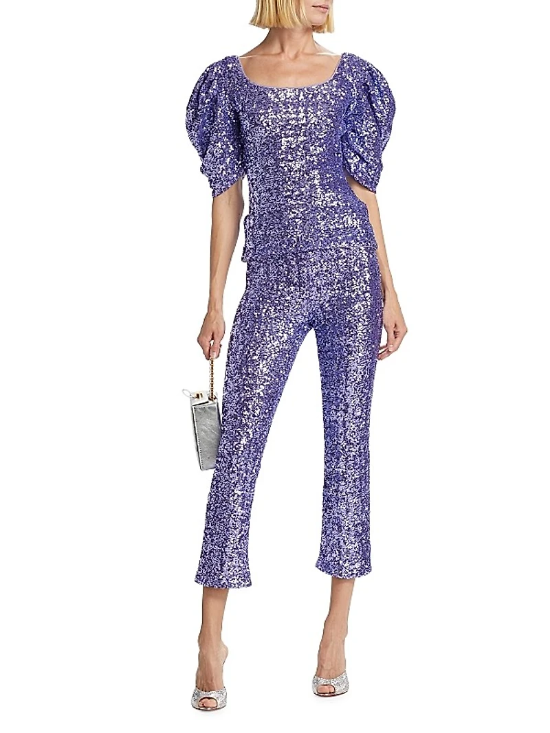 Fuji Paillettes Sequined Top