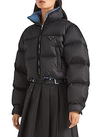 Re-Nylon Cropped Down Jacket