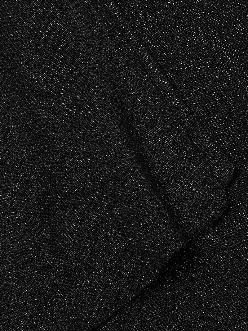 Metallic Knit Long-Sleeve Blouse