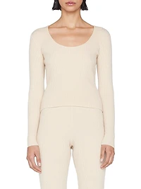 Ribbed Cashmere-Blend Sweater