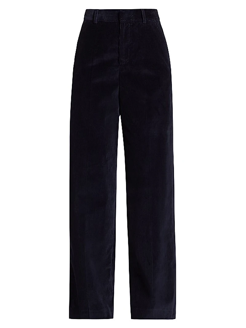 High-Rise Corduroy Straight-Leg Pants