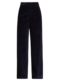 High-Rise Corduroy Straight-Leg Pants