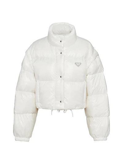 Re-Nylon Cropped Convertible Down Jacket