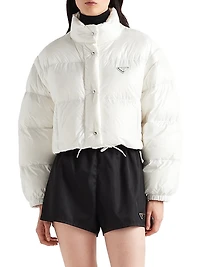 Re-Nylon Cropped Convertible Down Jacket
