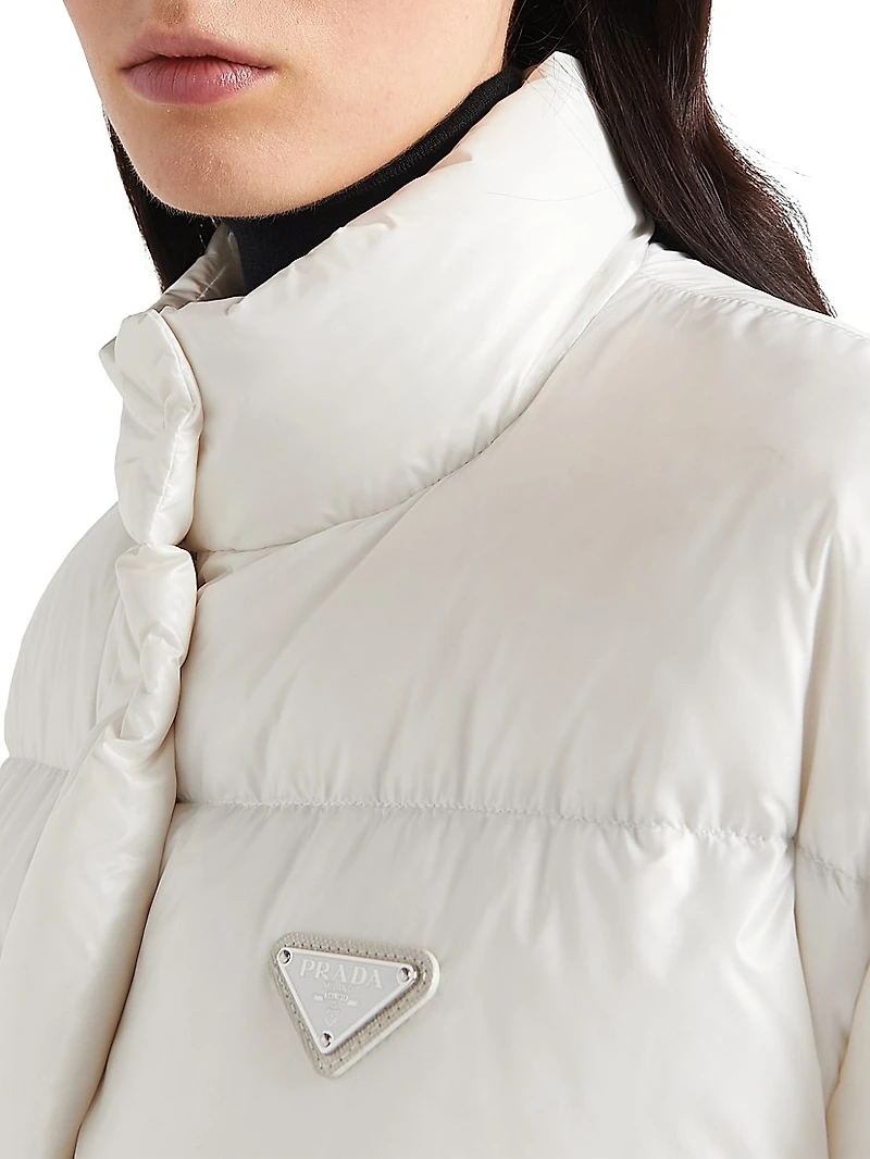 Re-Nylon Cropped Convertible Down Jacket