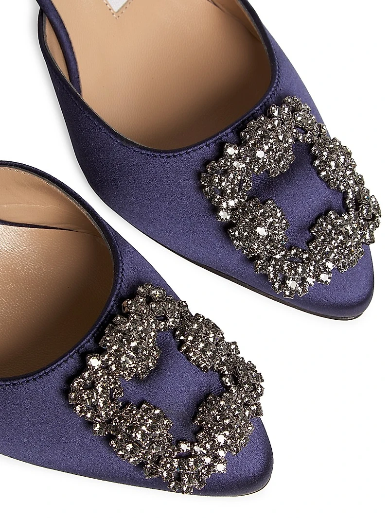 Hangisli 50MM Satin Jewel Buckle Pumps