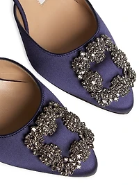 Hangisli 50MM Satin Jewel Buckle Pumps