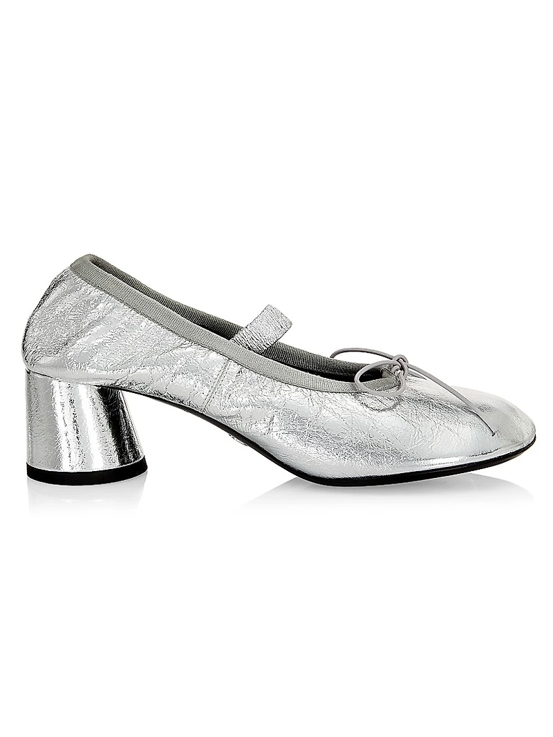 Glove 55MM Metallic Leather Mary Jane Pumps