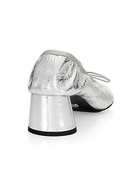 Glove 55MM Metallic Leather Mary Jane Pumps