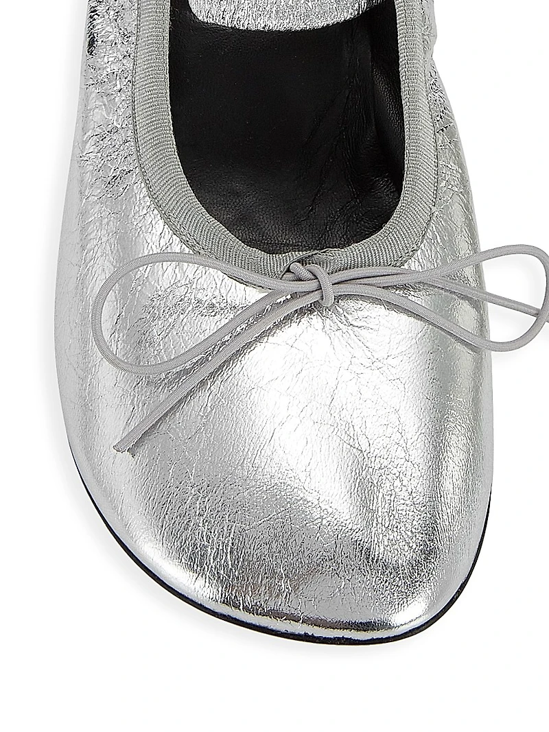 Glove 55MM Metallic Leather Mary Jane Pumps