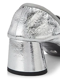 Glove 55MM Metallic Leather Mary Jane Pumps