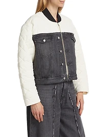 Mixed Media Bomber Jacket