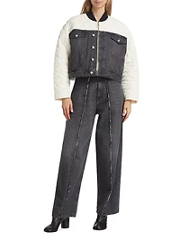 Mixed Media Bomber Jacket