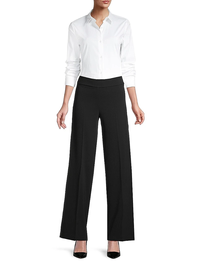 Flavia Crepe Wide-Leg Pants