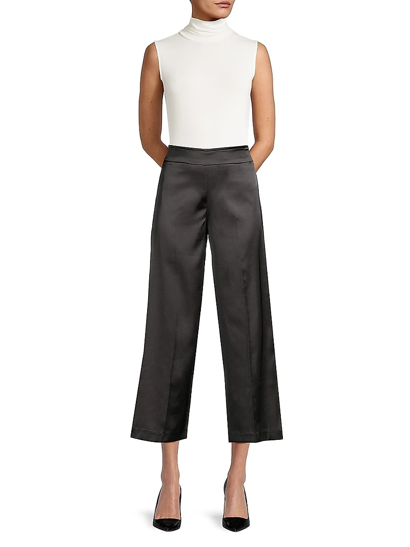 Alex Satin Wide-Leg Pants