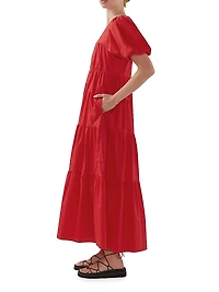 Cecci Poplin Tiered Maxi Dress