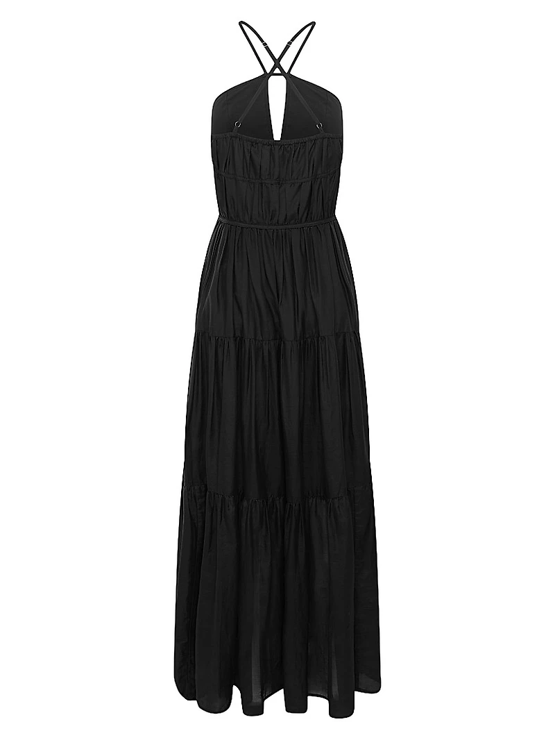Seraphina Silk-Blend Tiered Maxi Dress