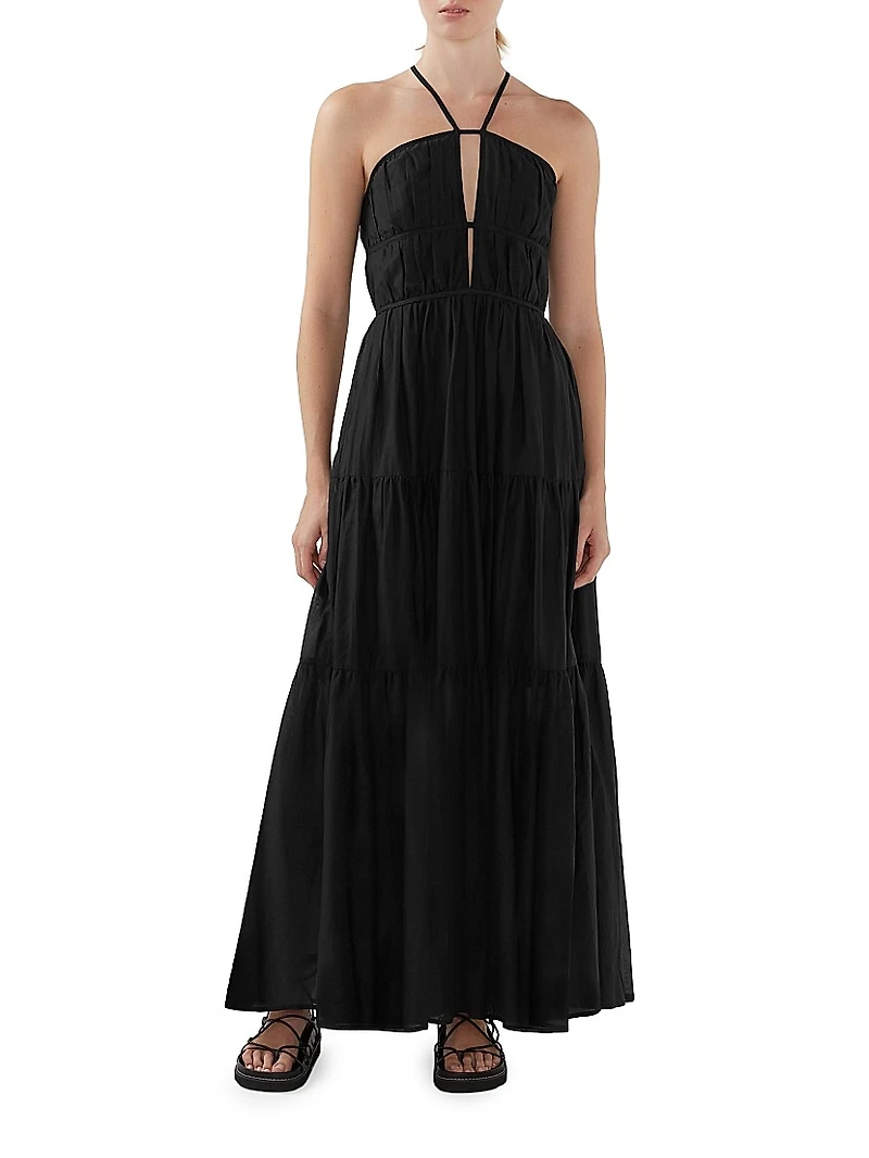 Seraphina Silk-Blend Tiered Maxi Dress
