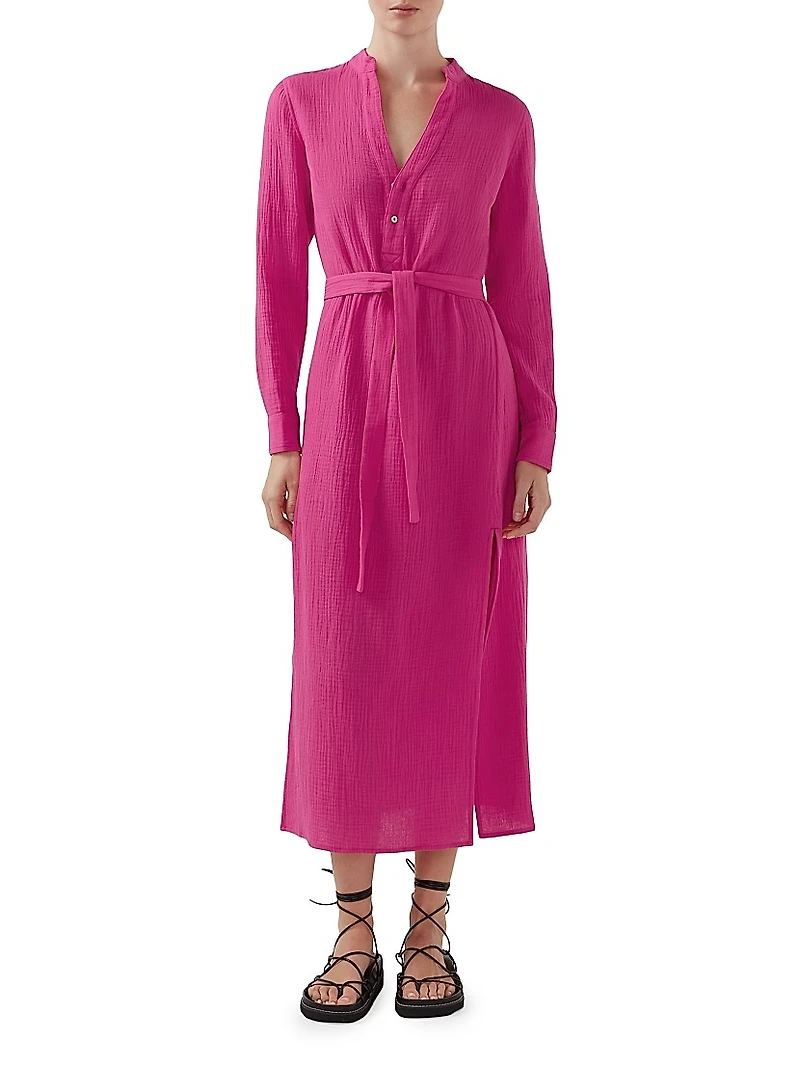 Frieda Tumbled Cotton Shirtdress