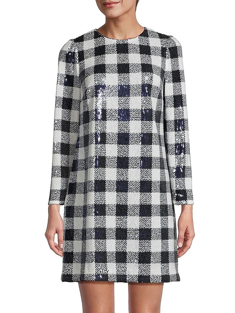 Buffalo Check Sequin Dress