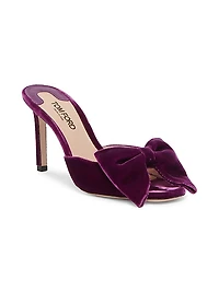 Brigitte 85MM Open-Toe Velvet Pumps