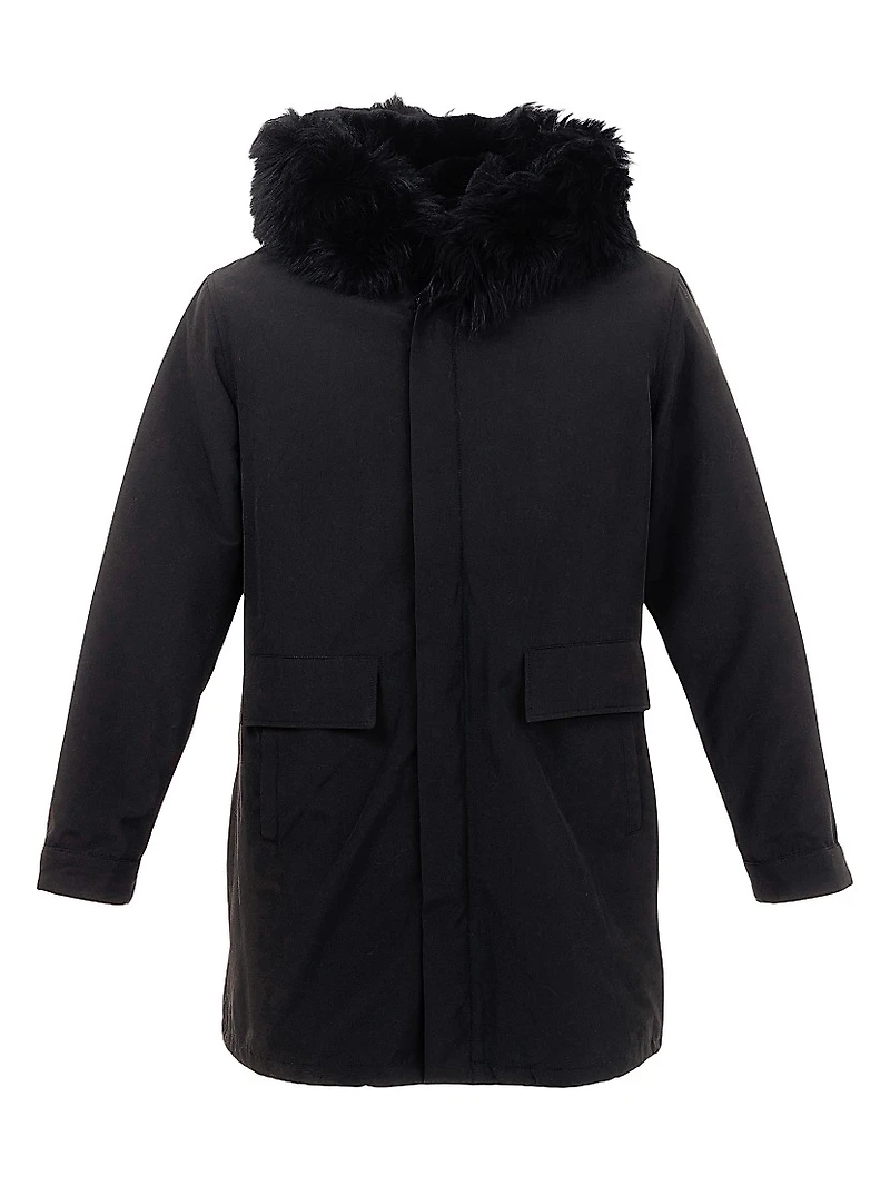 Parka With Shearling Lamb Hood Trim