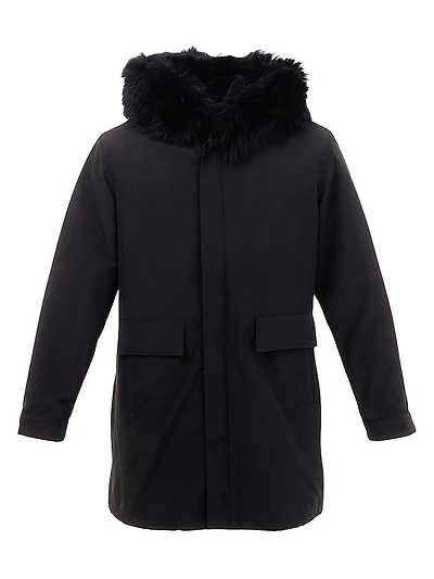 Parka With Shearling Lamb Hood Trim