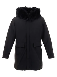 Parka With Shearling Lamb Hood Trim