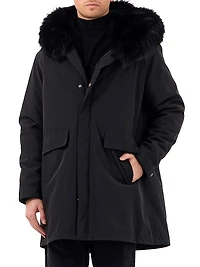 Parka With Shearling Lamb Hood Trim