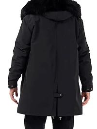 Parka With Shearling Lamb Hood Trim