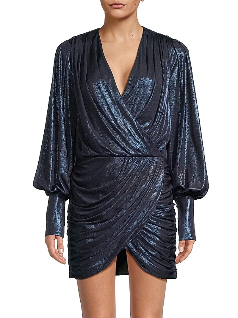 Gathered Lamé Minidress