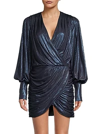 Gathered Lamé Minidress