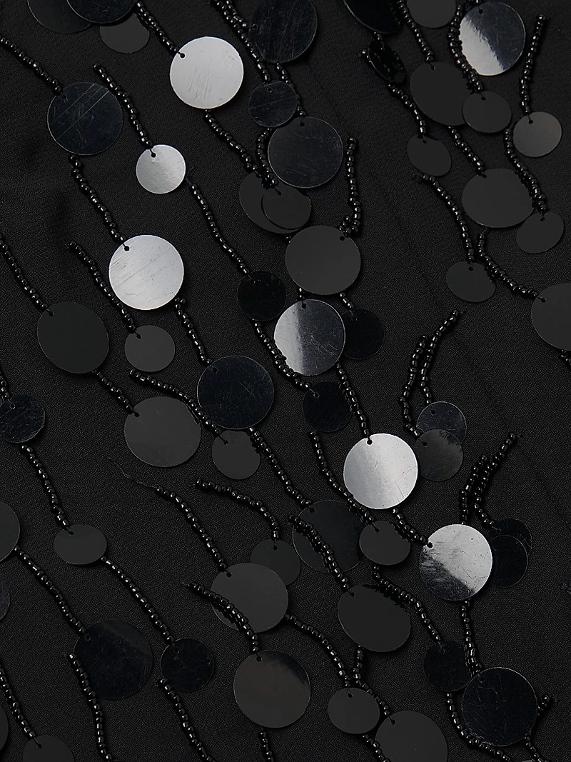 Paillette Beaded Midi-Dress