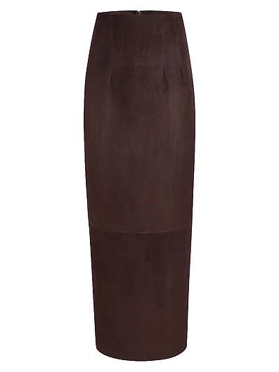 Loxley Leather High-Rise Pencil Midi-Skirt