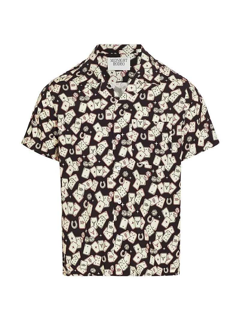 Persistance of Memory Gambler Printed Camp Shirt
