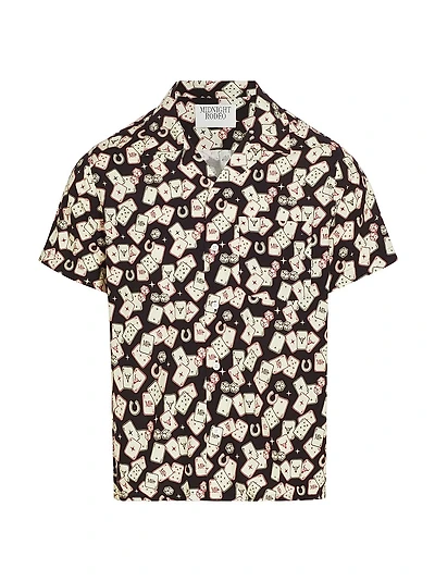 Persistance of Memory Gambler Printed Camp Shirt