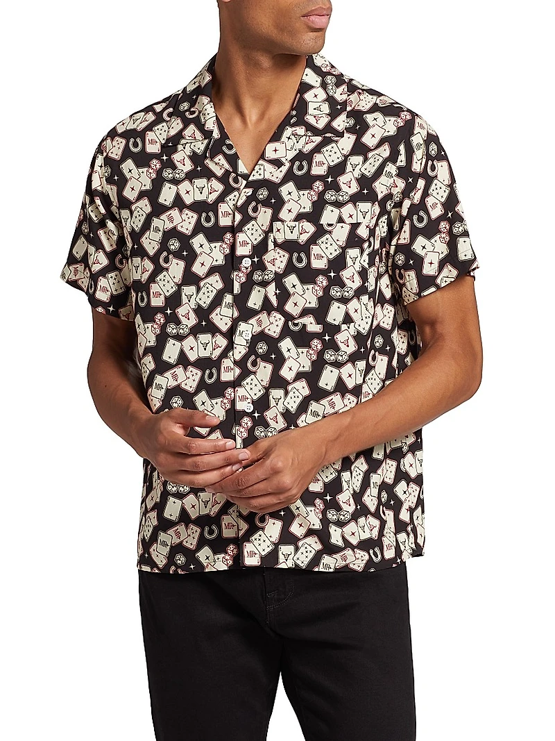 Persistance of Memory Gambler Printed Camp Shirt