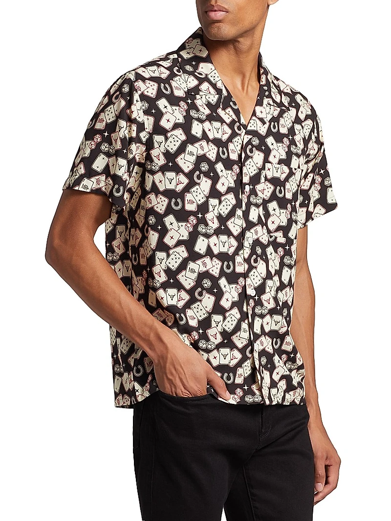 Persistance of Memory Gambler Printed Camp Shirt