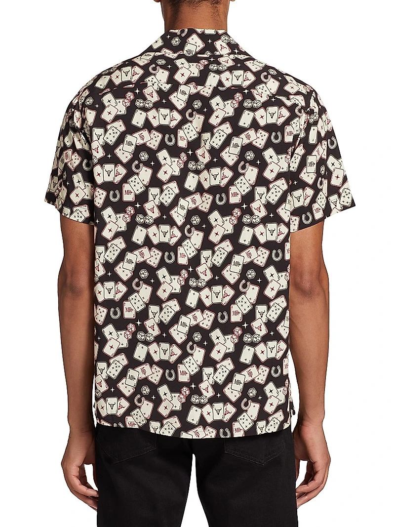 Persistance of Memory Gambler Printed Camp Shirt