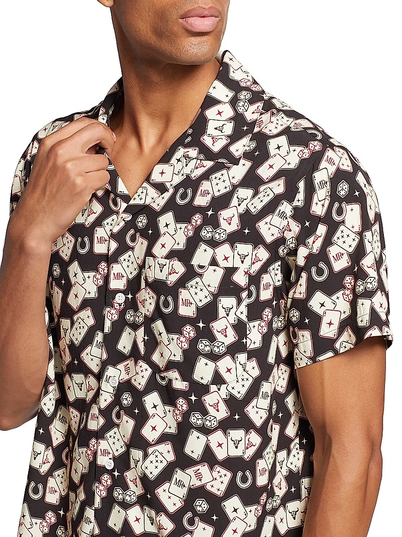 Persistance of Memory Gambler Printed Camp Shirt