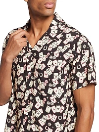 Persistance of Memory Gambler Printed Camp Shirt